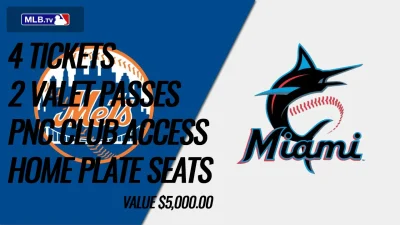 Marlins vs Mets Home Plate 4 Seats Package 9/28/2025